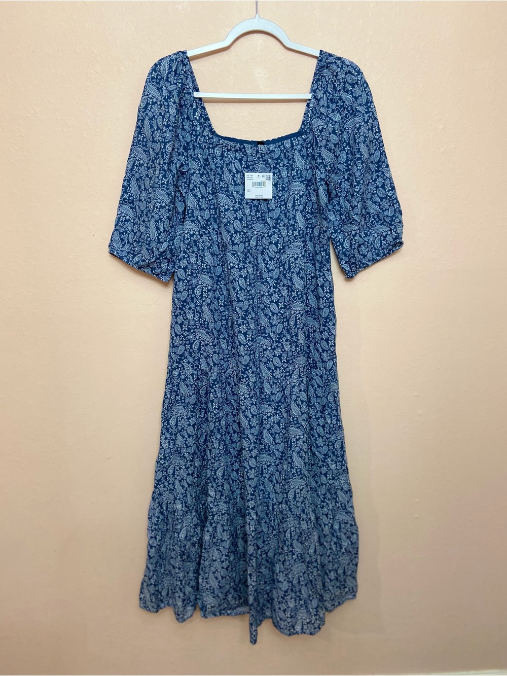 American Eagle Puff Sleeve Tiered Midi Dress